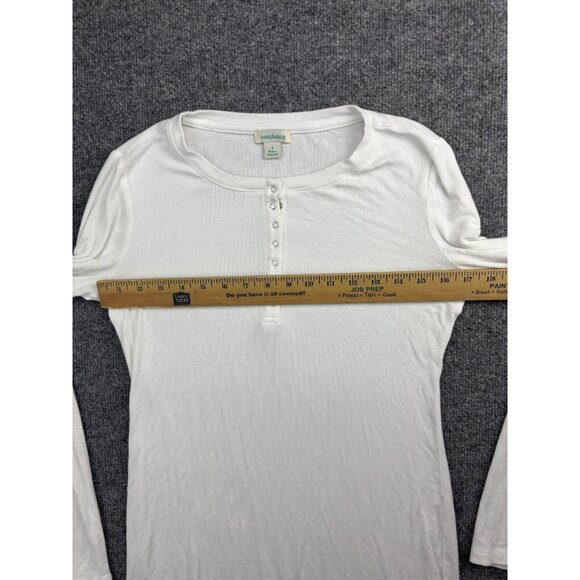 Sundance Shirt Women's Small White Long Sleeve 1/4 Snap Thermal Modal - Picture 4 of 6